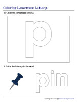 Coloring Lowercase Letter p