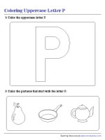 Coloring Uppercase Letter P