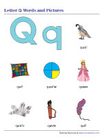 Letter Q Words and Pictures Chart