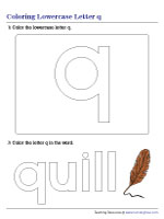 Coloring Lowercase Letter q