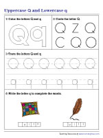 Uppercase Q and Lowercase q Mixed Review