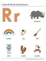 Letter R Words and Pictures Chart