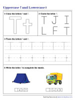 Uppercase and Lowercase T Mixed Practice