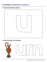 Coloring Lowercase Letter u