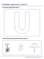 Coloring Uppercase Letter U