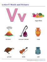 Letter V Words and Pictures Chart