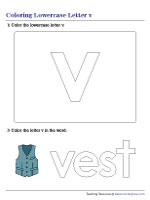 Coloring Lowercase Letter v