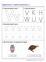 Uppercase V and Lowercase v Mixed Review