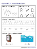 Uppercase and Lowercase W Mixed Practice