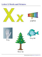 Letter X Words and Pictures Chart