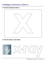 Coloring Lowercase Letter X