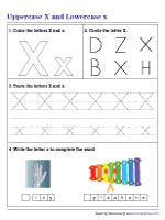 Uppercase and Lowercase X Mixed Practice