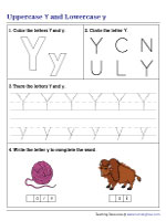 Uppercase and Lowercase Y Mixed Practice