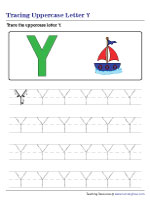 Tracing Uppercase Letter Y