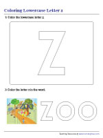 Coloring Lowercase Letter z