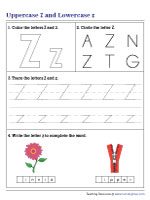 Uppercase and Lowercase Z Mixed Practice
