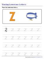 Tracing Lowercase Letter z