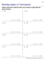 Constructing Angles Using a Protractor - Five-Degree Increments