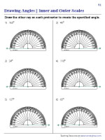 Drawing Angles - Inner and Outer Scales of a Protractor