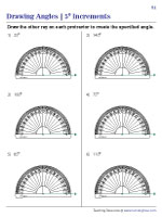 Drawing Angles with a Protractor Worksheets