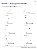 Measuring Angles Using a Protractor Worksheets