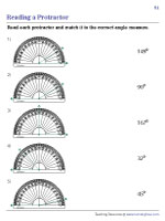 reading a protractor worksheets