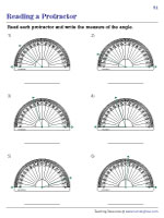 reading a protractor worksheets