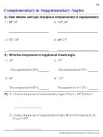 Recognizing Complementary and Supplementary Angles