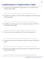 Complementary and Supplementary Angles - Word Problems