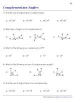 Complementary Angles - MCQs