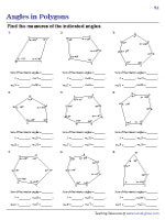 Finding the Sum of Interior Angles and Missing Angles 1