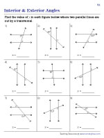 Interior and Exterior Angles in Parallel Lines