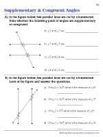 Supplementary and Congruent Angles in Parallel Lines