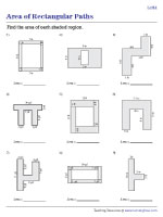 Area of Rectangular Paths Worksheets