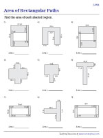 Finding Area of Rectangular Paths - Level 2 - Customary