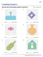 Finding the Area by Counting Squares - Level 2 - Customary