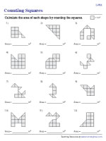 Area of Irregular Shapes by Counting Unit Squares - Level 2 - Customary