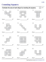 Area of Irregular Shapes by Counting Unit Squares - Customary
