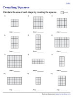 Area of a Rectangular Grid by Counting Squares - Level 1 - Customary