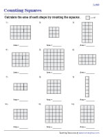 Area of a Rectangular Grid by Counting Squares | Level 1 - Worksheet #2