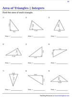 Area of Triangles | Integers – Worksheet#2