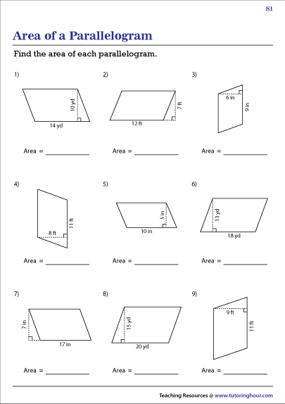 area-of-parallelograms-worksheets