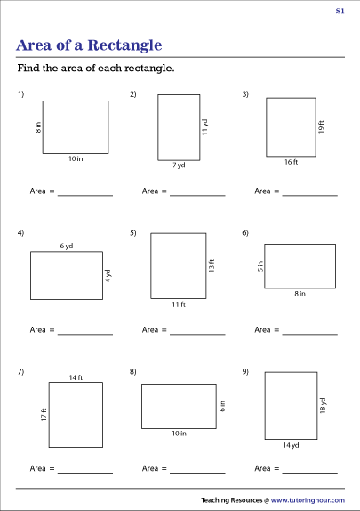 area-of-rectangles-worksheets