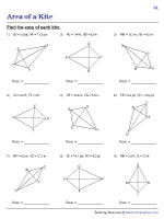 Area of Kites - Decimals | Worksheet #1