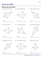 Area of Kites - Decimals - Customary