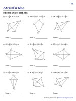 Area of Kites - Fractions - Customary