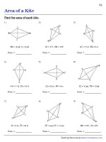 Area of Kites - Integers | Worksheet #1