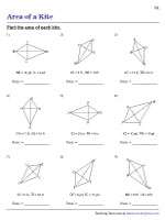 Area of Kites - Integers - Customary