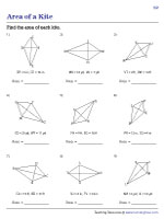 Area of Kites - Integers | Worksheet #2
