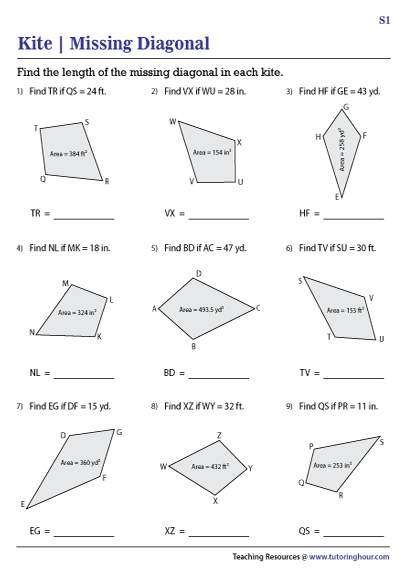 Finding Diagonal Measure of a Kite